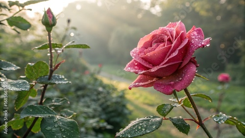 Dew-Kissed Rose at Sunrise ...