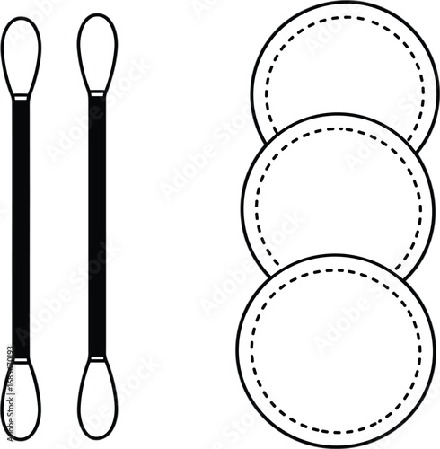Vector art of cotton swabs and pads