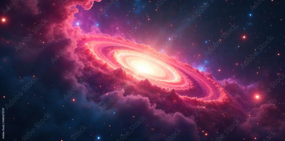 Obraz premium Awe-inspiring telescopic view of a vibrant nebula, swirling cosmic dust and gases forming celestial wonders Ideal for astronomy, space exploration, and science fiction projects , cosmos, cosmic