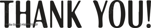 Thank You lettering in bold black font expresses gratitude and appreciation visually for many uses