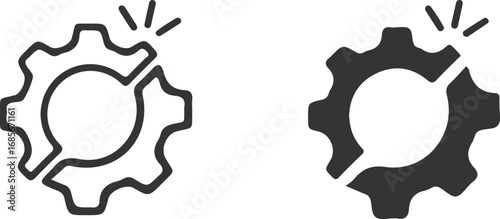 Symbolic Representation of Breakdown or Failure in Process and Mechanism with Gear and Bomb