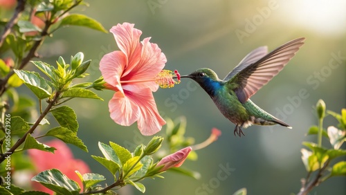 Hummingbird at Hibiscus Dyn...
