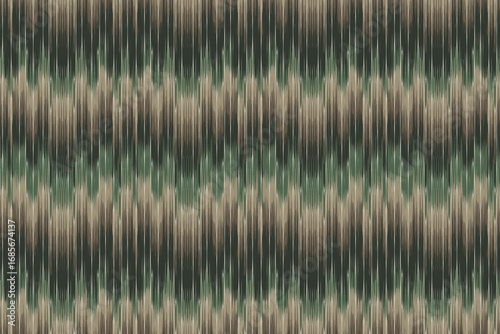 Ikat seamless pattern, geometric design, motif ethnic handmade, Ikat ethnic tribal, boho camouflage-inspired colors seamless wallpaper. Ethnic Ikat abstract background art. 