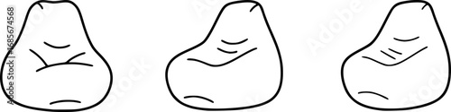 bean bag chair icon vector line art
