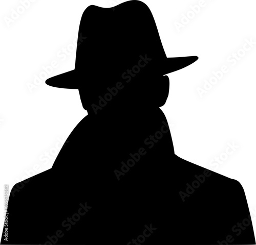 Mysterious Figure in Fedora: A stark black and white silhouette of a man in a fedora, symbolizing mystery, intrigue, and anonymity. The image is simple yet ... See More
