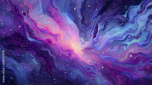 Abstract cosmic nebula background with swirling pinks and purples  