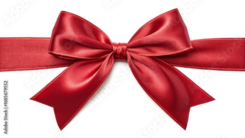 Red Satin Ribbon Bow Festiv...