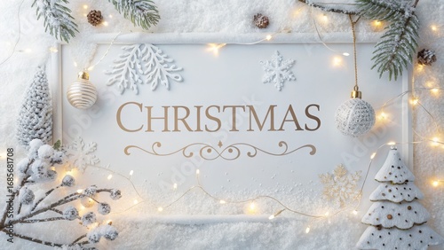 Snowy Christmas Decor White...
