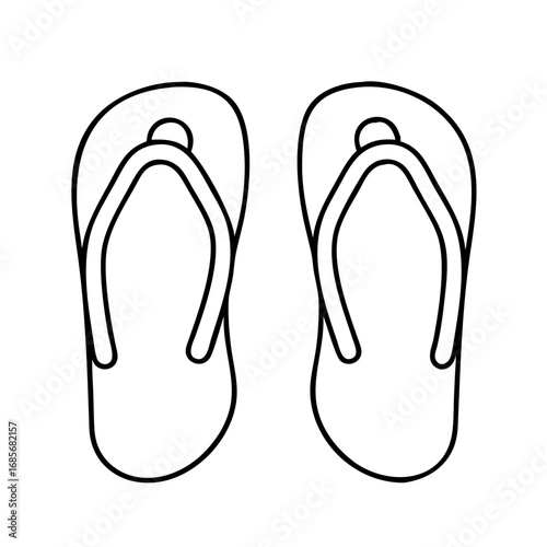 Vector art of pair of flip flops, a casual footwear for summer, beach, and vacation, providing comfort and style