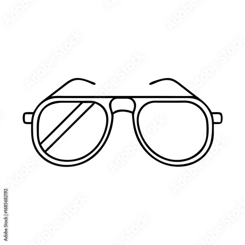Vector art of aviator glasses icon, a timeless eyewear accessory for eye protection and a classic fashion statement