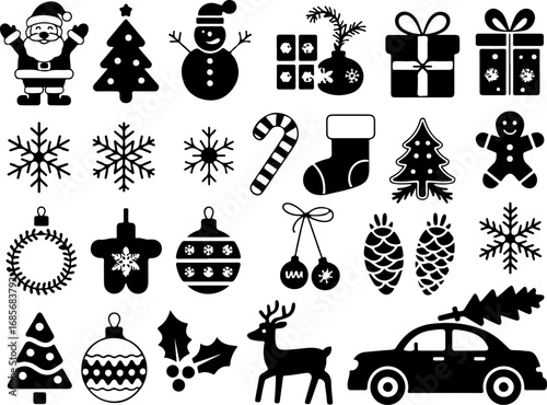 Merry Icons: A Classic Christmas Collection" Vector Element Bundle