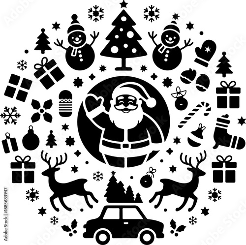 Merry Icons: A Classic Christmas Collection" Vector Element Bundle