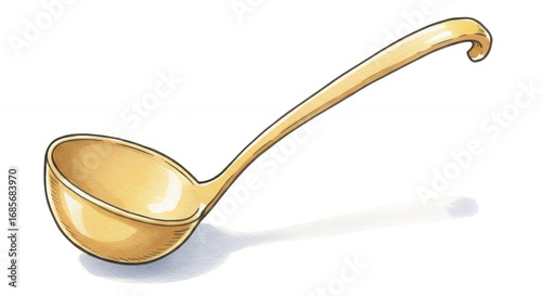 Golden ladle kitchen utensil