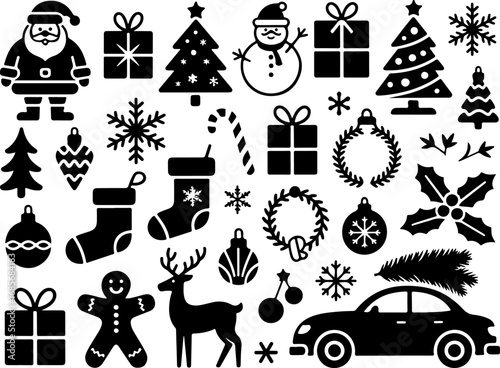 Merry Icons: A Classic Christmas Collection" Vector Element Bundle
