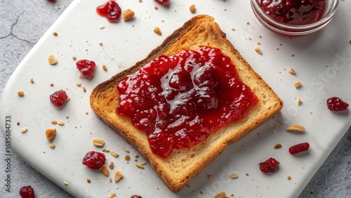 Toast with Cranberry Jam Hi...
