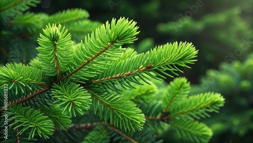 Vibrant Green Spruce Branch...