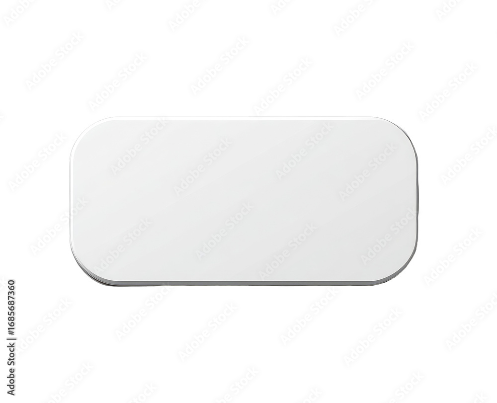 Flat, white, rectangular object with rounded edges