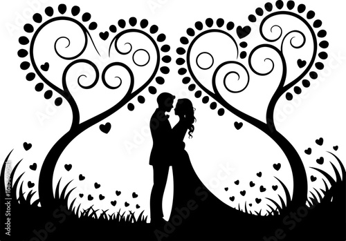 "Forever & Always – Romantic Wedding Silhouette Design"