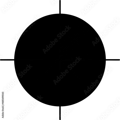 Simple black circle with crosshairs on white background