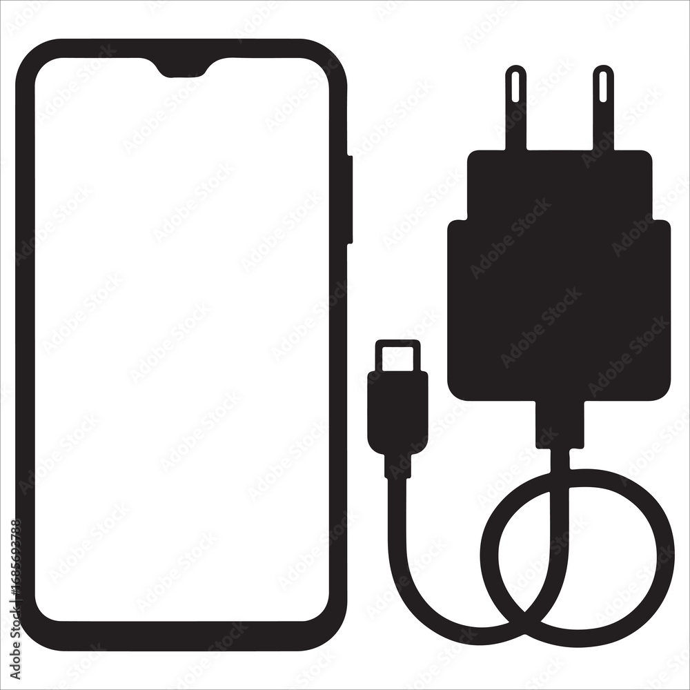 Fototapeta premium computer mouse, a phone, and paper clips illustrate modern technology