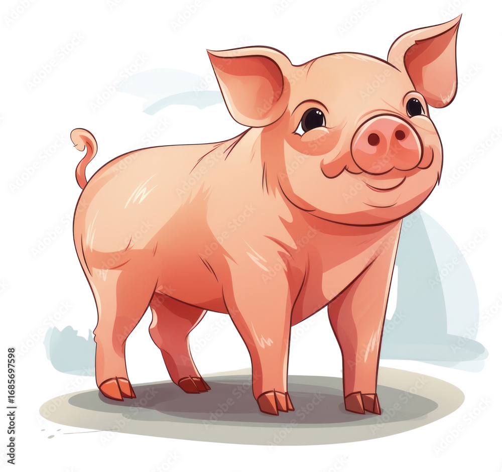 Fototapeta premium PNG Pig cartoon mammal animal.