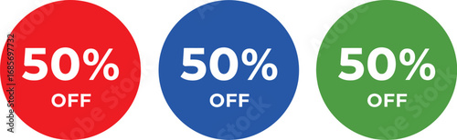 50% Off Circular Badges - Vector Set for Sales and Promotions

