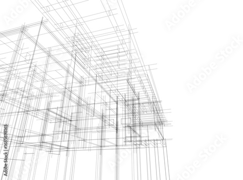 House building sketch architectural 3d illustration