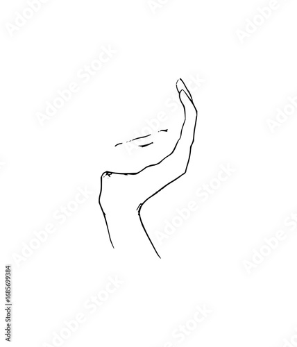 Elegant hand gesture conveying grace and sophistication in a minimalist artistic style