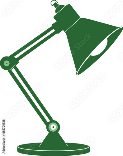 Adjustable articulated desk lamp with cone shade