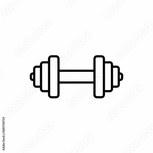 Dynamic dumbbell icon symbolizing strength, fitness, and health for active lifestyles and workout motivation