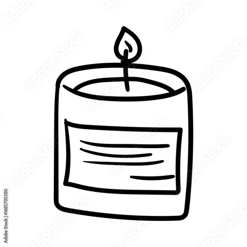 Hand Drawn Candle Line Art
