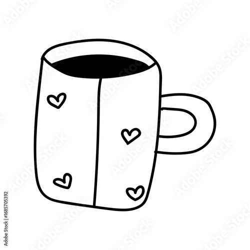 Coffee Mug Doodle Illustration