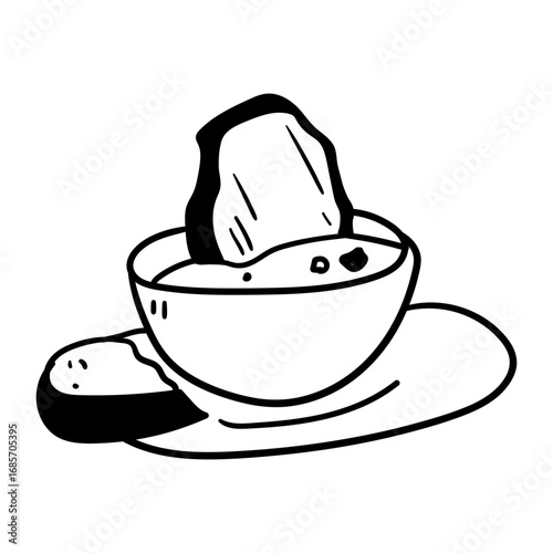 Autumn Soup Bowl Doodle Illustration