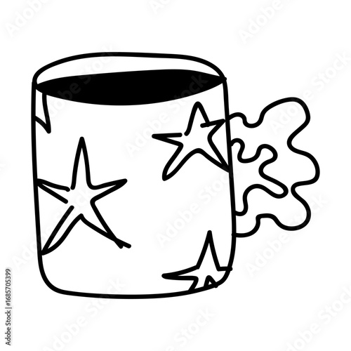 Coffee Mug Doodle Illustration