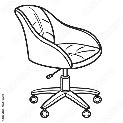 Modern ergonomic office chair design element perfect for commercial interior layouts
