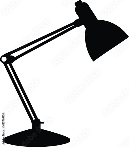 Adjustable articulated desk lamp with cone shade