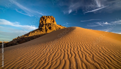 Fototapeta Naklejka Na Ścianę i Meble -  Desert landscape with sand dune and rock formation