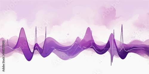 Abstract blue and pink flowing wave lines create a vibrant, decorative curve pattern