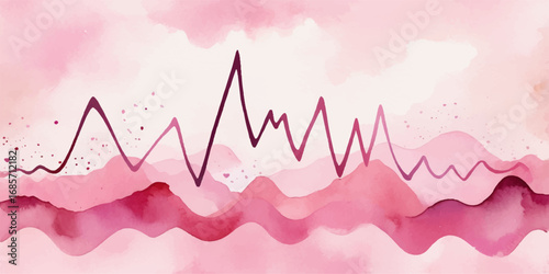 A medical electrocardiogram showing a red heartbeat pulse on a monitor, symbolizing a healthy life and love