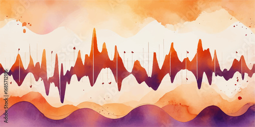 A liquid splash of fiery orange and red artfully decorates the mountains and sky, a blazing symbol of nature's passion
