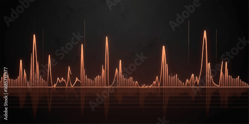 Blue digital heart beat sound wave on a city night skyline backdrop