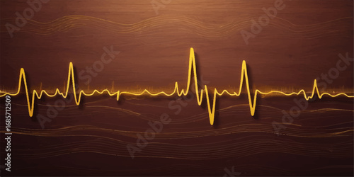 Green EKG wave on a heart monitor illustrates a healthy heartbeat and pulse