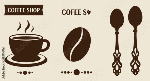Coffee Bean and Cup Logo