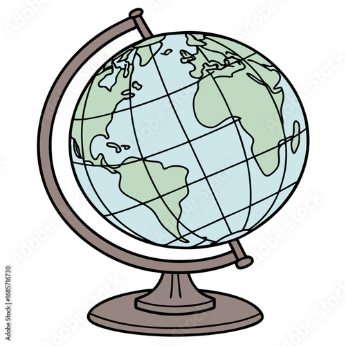 Explore the world with a vintage globe, perfect for geography lessons and travel planning inspiration