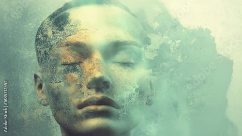 Surreal portrait depicting mental health and emotional state