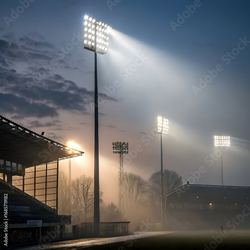 Stadium Lights in Fog: Nighttime Sports Venue Photography