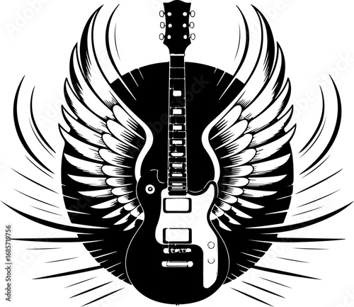 "Rock Explosion – Electric Guitar Art"