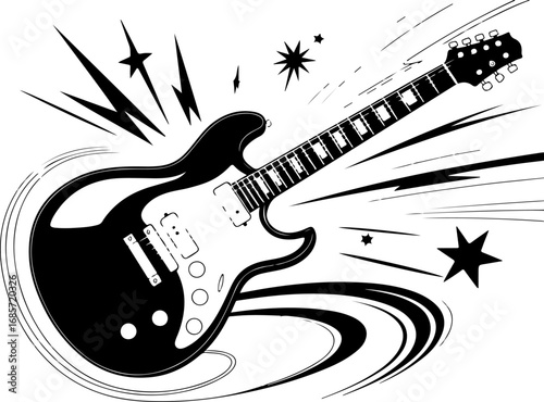"Rock Explosion – Electric Guitar Art"