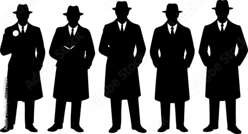 Detective Silhouette Vector Illustration 
