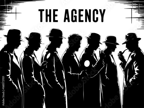 Detective Silhouette Vector Illustration 